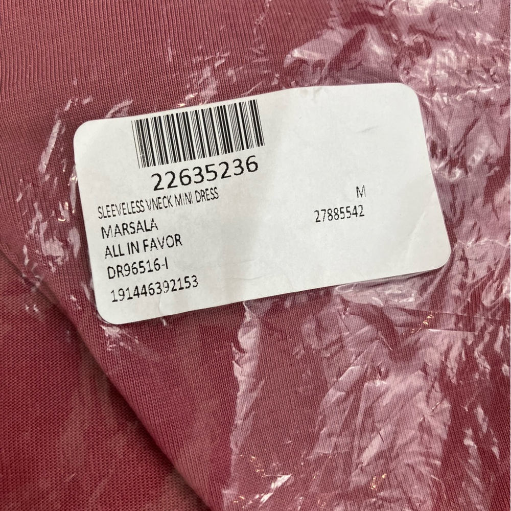 Lush Sleeveless V-Neck Mini Dress Marsala - Picture 7 of 7
